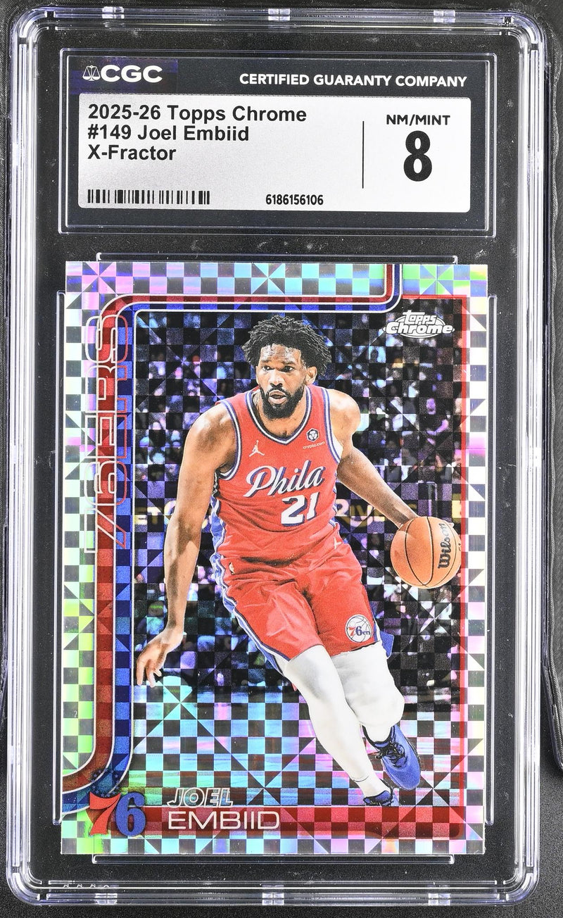 2025-26 Topps Chrome Joel Embiid #149 X-Fractor CGC 8