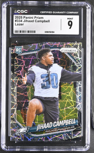2025 Panini Prizm Jihaad Campbell #334 Lazer RC CGC 9
