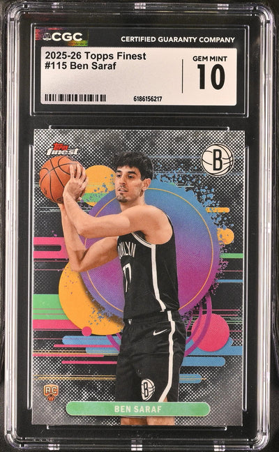 2025-26 Topps Finest Ben Saraf #115 RC CGC 10