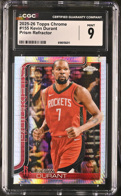 2025-26 Topps Chrome Kevin Durant #155 Prism Refractor CGC 9