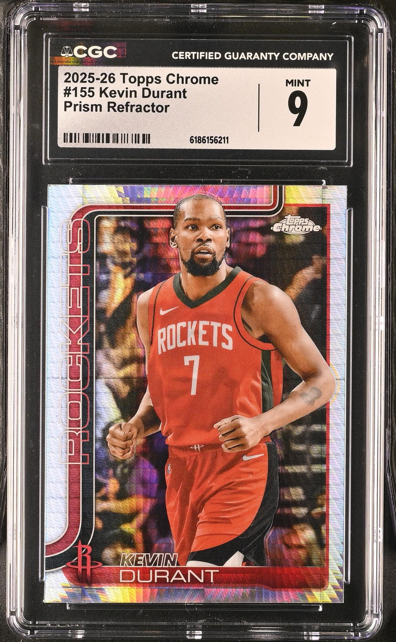 2025-26 Topps Chrome Kevin Durant #155 Prism Refractor CGC 9