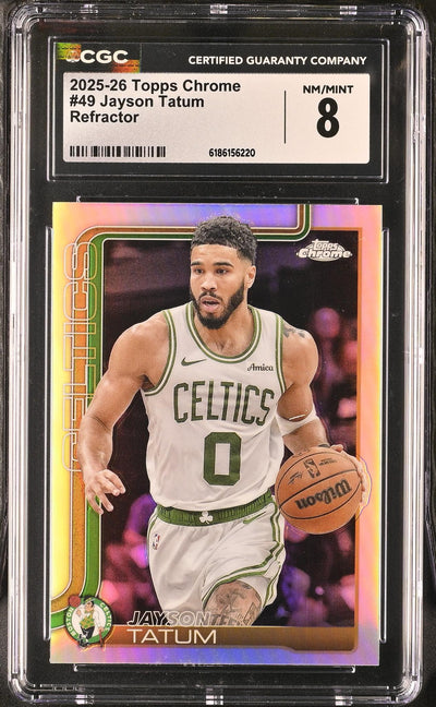 2025-26 Topps Chrome Jayson Tatum #49 Refractor CGC 8