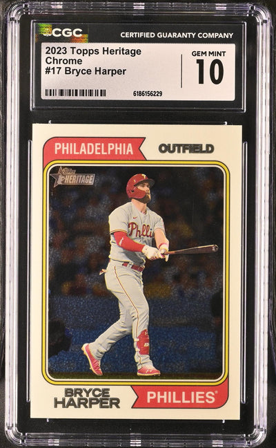 2023 Topps Heritage Chrome Bryce Harper #17 CGC 10