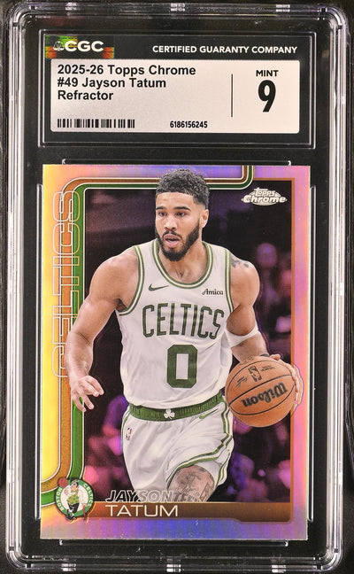 2025-26 Topps Chrome Jayson Tatum #49 Refractor CGC 9