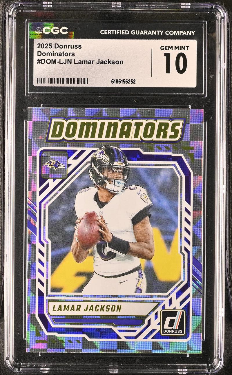 2025 Panini Donruss Dominators Lamar Jackson #DOM-LJN CGC 10