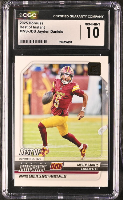 2025 Donruss Best of Instant Jayden Daniels #INS-JDS Rookie CGC 10
