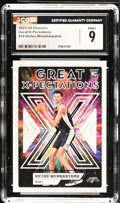 Victor Wembanyama 2023-24 Panini Donruss Great X-Pectations #10 Rookie CGC 9
