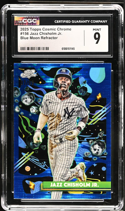 2025 Topps Cosmic Chrome Jazz Chisholm Jr. #156 Blue Moon Refractor /99 CGC