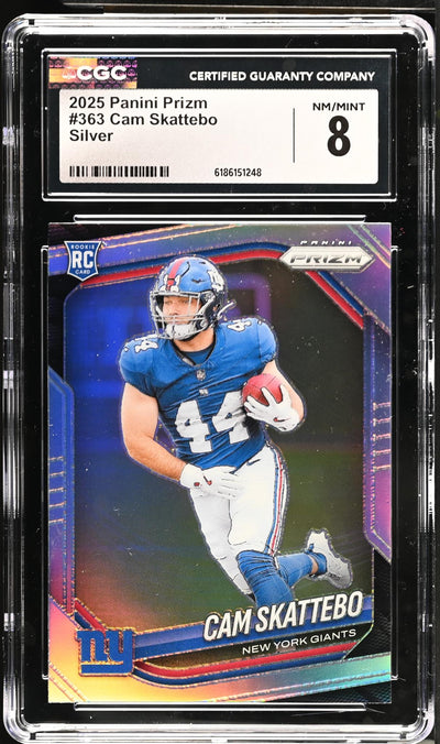2025 Panini Prizm Cam Skattebo #363 Silver RC CGC 8