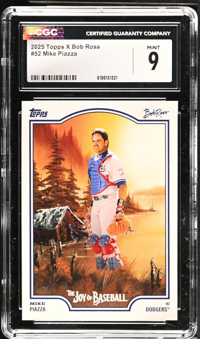 2025 Topps X Bob Ross Mike Piazza #52 The Joy of Baseball Dodgers CGC 9