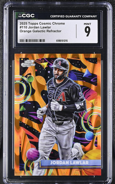 2025 Topps Cosmic Chrome Jordan Lawlar #110 Orange Galactic Refractor CGC 9
