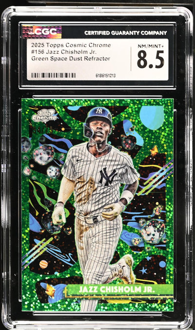 2025 Topps Cosmic Chrome Jazz Chisholm Jr. Green Space Dust Refractor #156 CGC 8.5