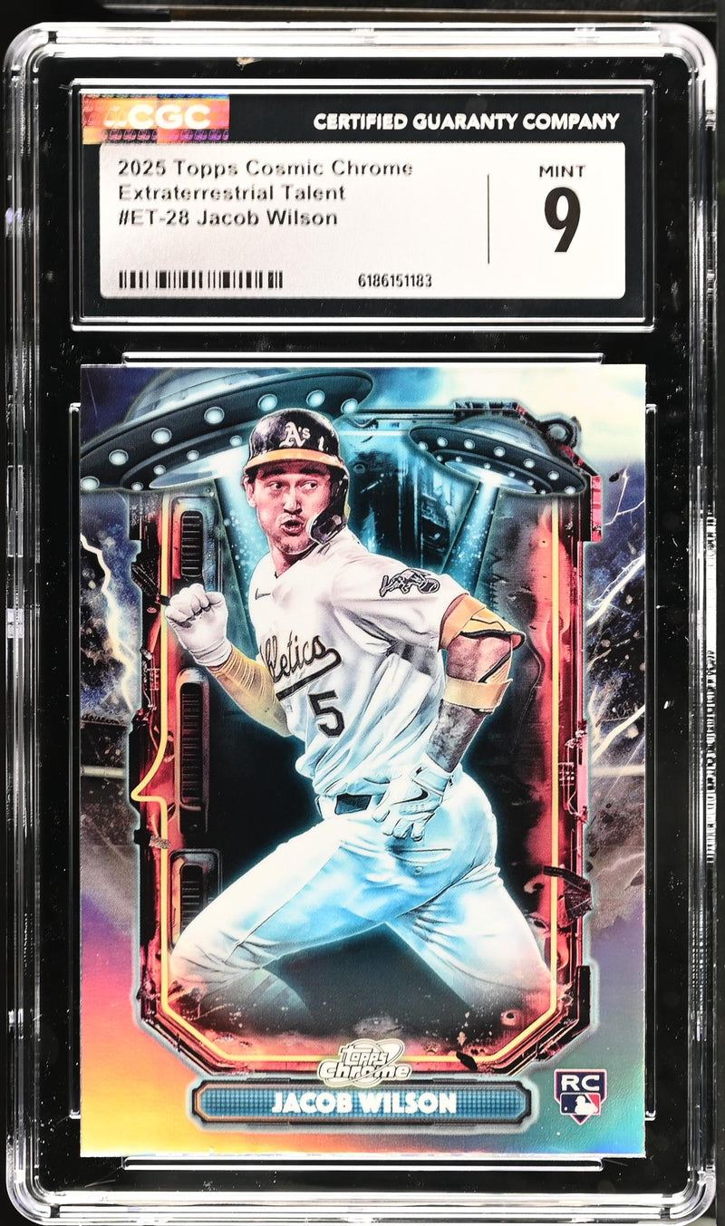 2025 Topps Cosmic Chrome Jacob Wilson ET-28 Extraterrestrial Talent RC CGC 9