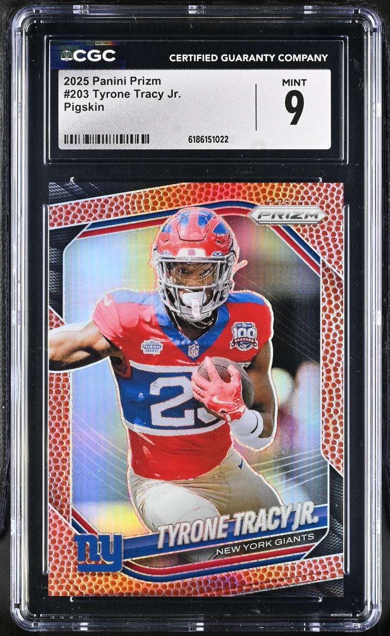 2025 Panini Prizm Tyrone Tracy Jr. #203 Pigskin /180 CGC Mint 9
