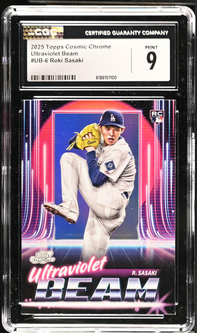 2025 Topps Cosmic Chrome Ultraviolet Beam Roki Sasaki #UB-6 Rookie CGC 9