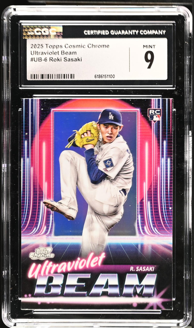 2025 Topps Cosmic Chrome Ultraviolet Beam Roki Sasaki #UB-6 Rookie CGC 9