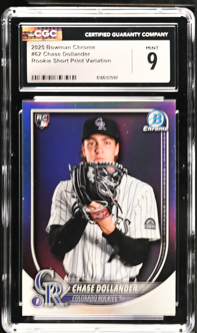 2025 Bowman Chrome Chase Dollander #62 Rookie Short Print Variation CGC 9