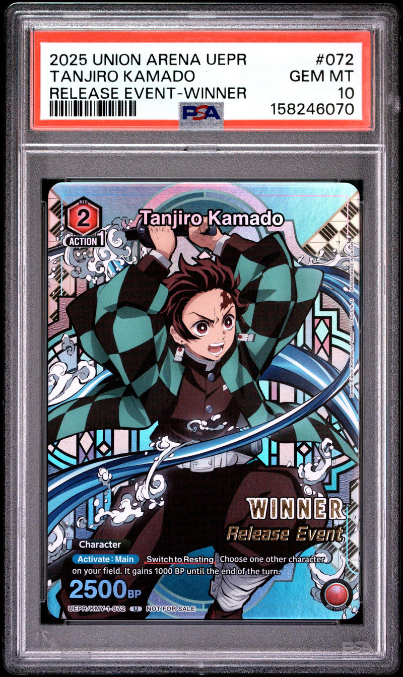 2025 Union Arena TCG Demon Slayer Kimetsu No Yaiba Release Event Tanjiro Kamado #UEPRKMY1072 PSA 10