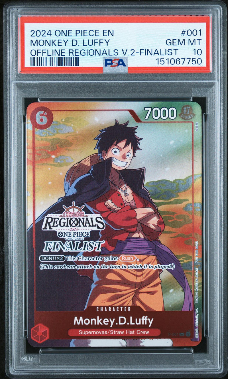 2024 One Piece Offline Regionals Pack Volume 2 Finalist Monkey D. Luffy #P-001 PSA 10
