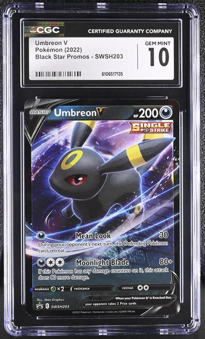 Pokemon Black Star Promos Umbreon V #SWSH203 Single Strike CGC 10