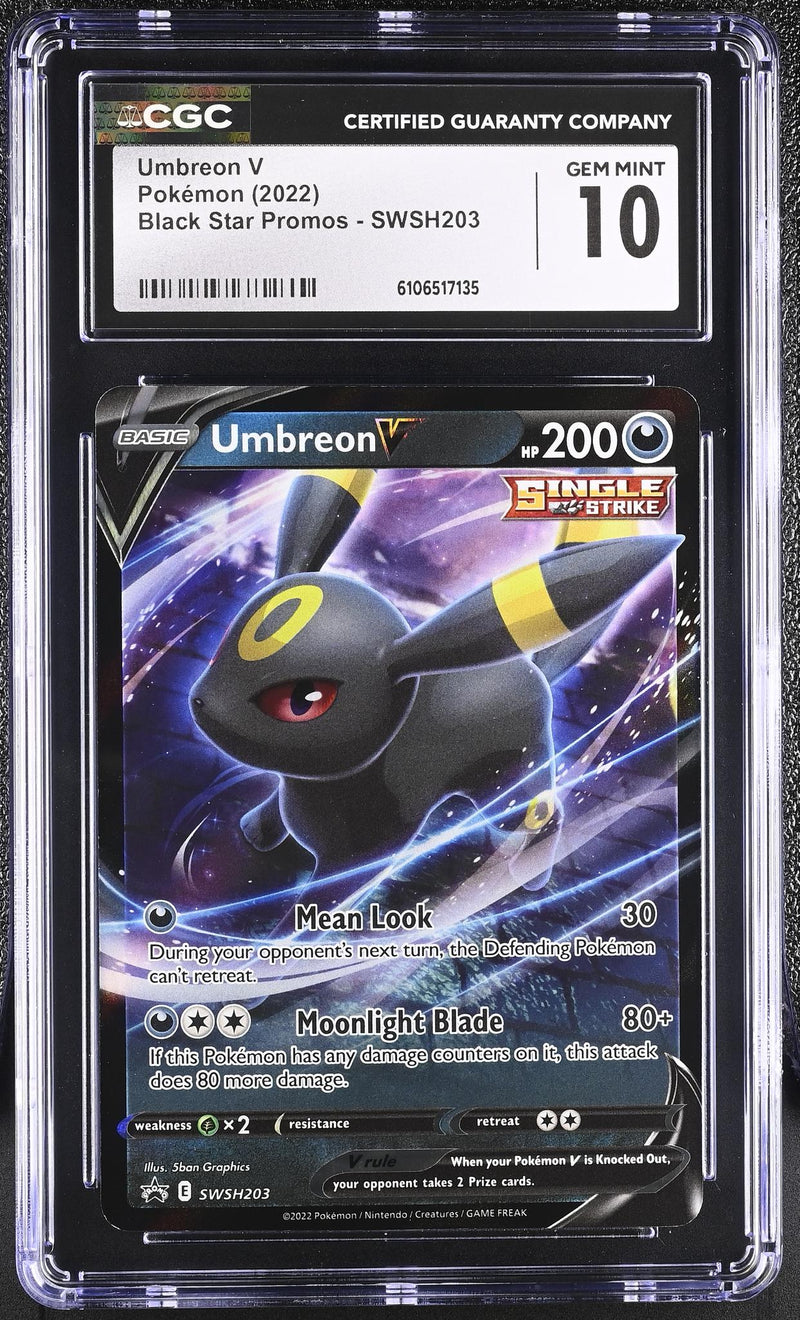 Pokemon Black Star Promos Umbreon V #SWSH203 Single Strike CGC 10