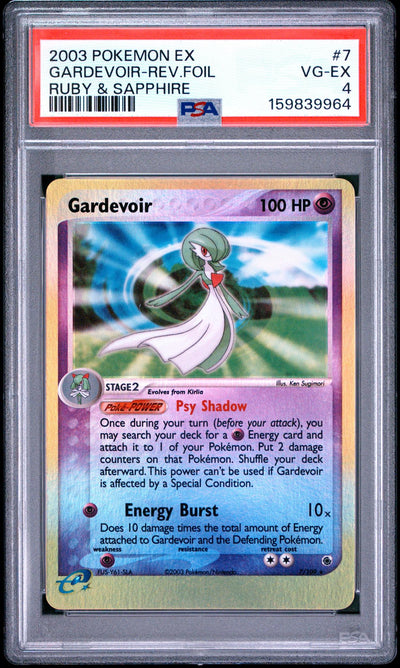 Pokémon EX Ruby & Sapphire Gardevoir #7/109 Reverse Foil PSA 4