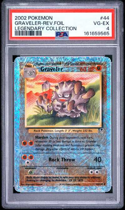 2002 Pokemon Legendary Collection Reverse Foil Graveler #44 PSA 4