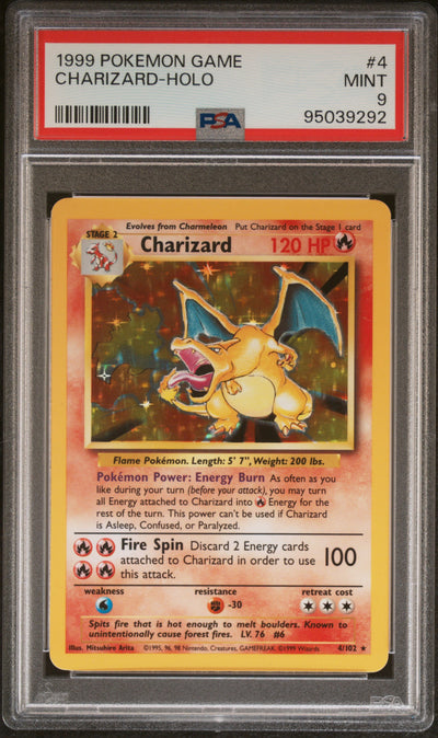 1999 Pokemon Base Set Holo Charizard #4 PSA 9