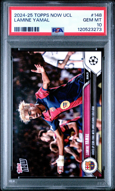 2024 Topps Now UEFA Champions League Lamine Yamal #148 /5203 PSA 10