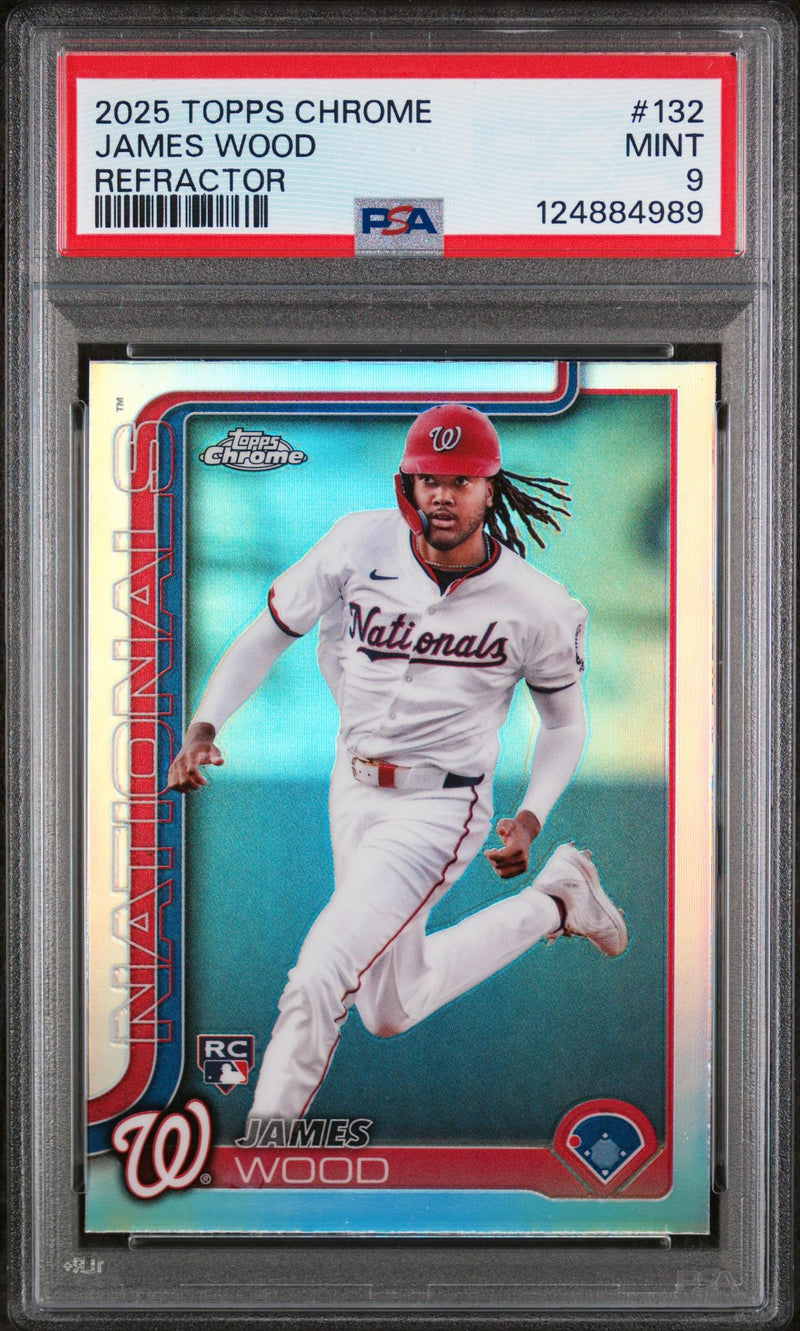 2025 Topps Chrome Refractor James Wood #132 PSA 9