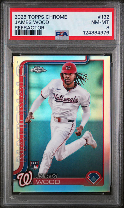 2025 Topps Chrome Refractor James Wood #132 PSA 8