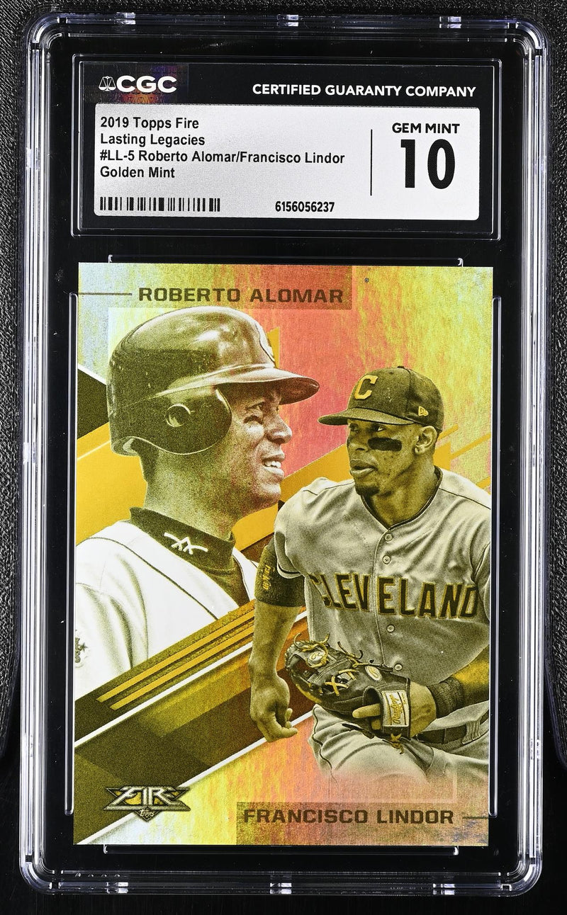2019 Topps Fire Roberto Alomar/Francisco Lindor #LL-5 Golden Mint CGC 10