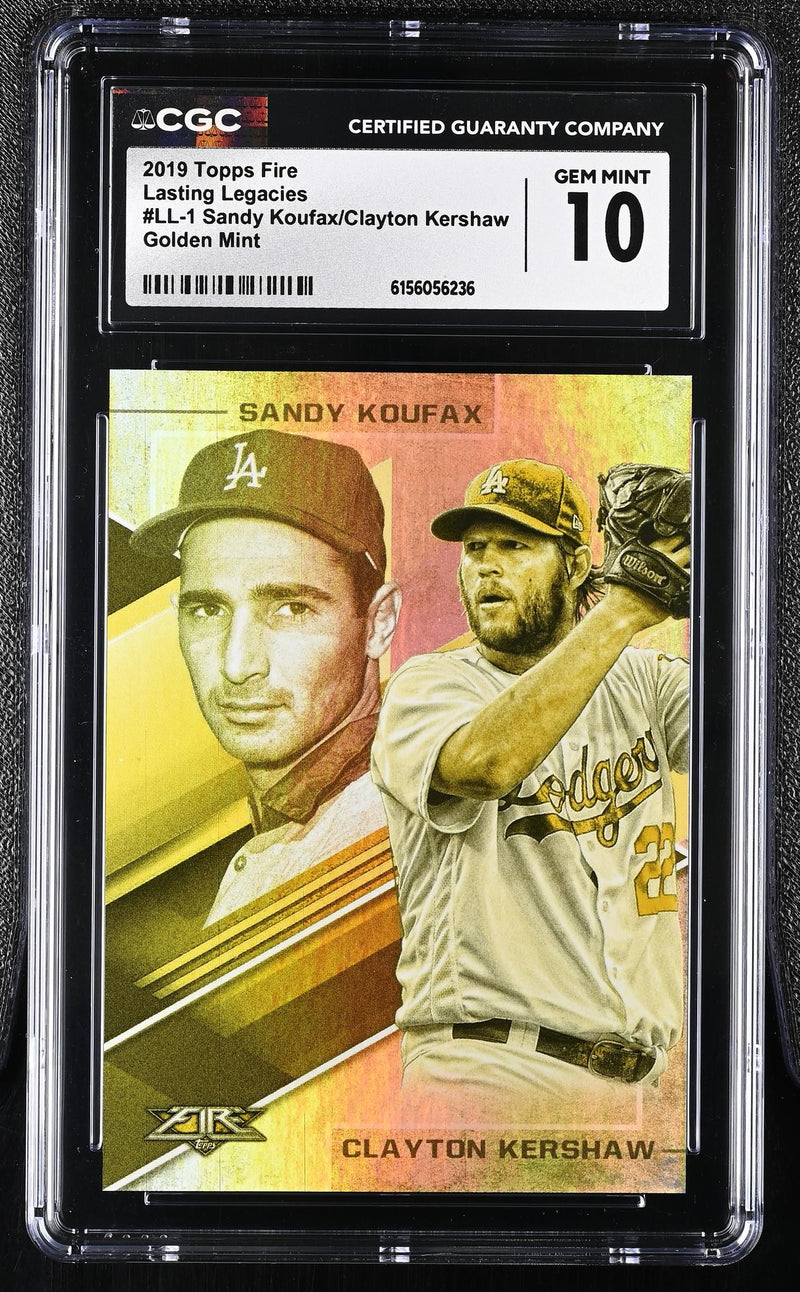 2019 Topps Fire Sandy Koufax/Clayton Kershaw #LL-1 Golden Mint CGC 10