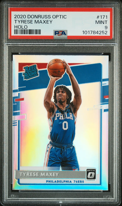 2020 Donruss Optic Rated Rookie Holo Tyrese Maxey #171 PSA 9