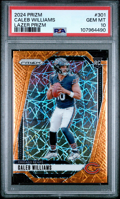 2024 Panini Prizm Lazer Prizm Caleb Williams #301 PSA 10