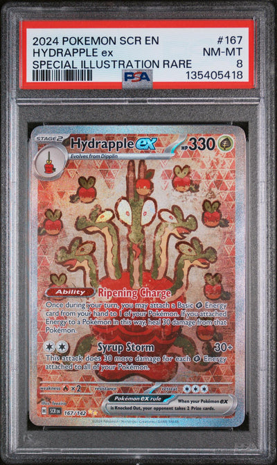 2024 Pokemon Scarlet and Violet Stellar Crown Special Illustraion Rare Hydrapple Ex #167 PSA 8