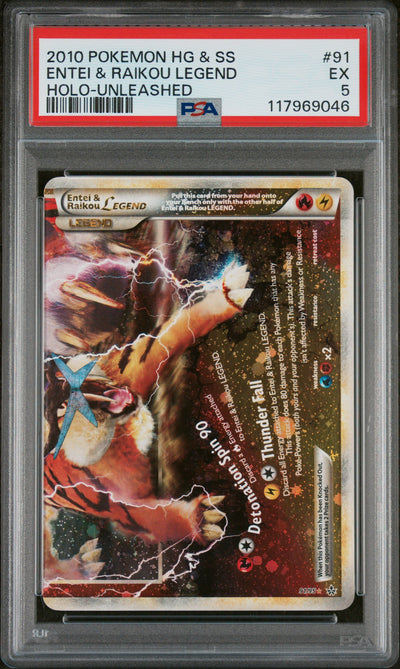 2010 Unleashed English Bottom Half Entei/Raikou Legend #91 PSA 5