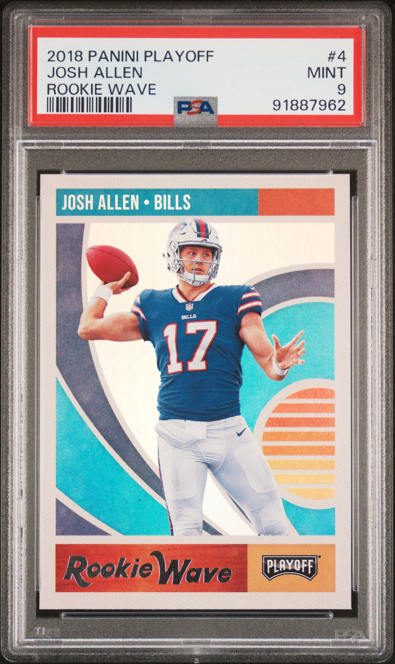 2018 Playoff Rookie Wave Josh Allen #4 PSA 9