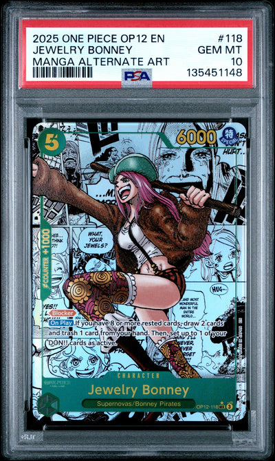 2025 One Piece Legacy of the Master Manga Alternate Art Jewelry Bonney #OP12-118 PSA 10