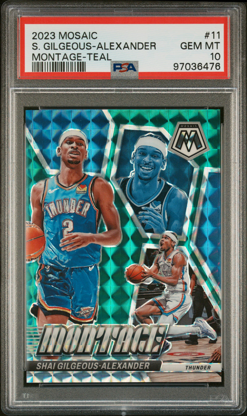 2023 Panini Mosaic Montage Teal Shai Gilgeous-Alexander #11 /75 PSA 10