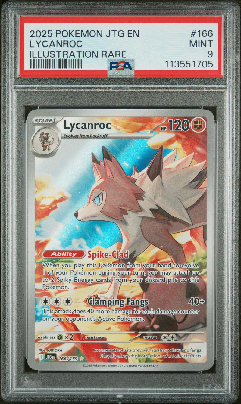 2025 Pokemon Scarlet and Violet Journey Together Illustration Rare Lycanroc #166 PSA 9