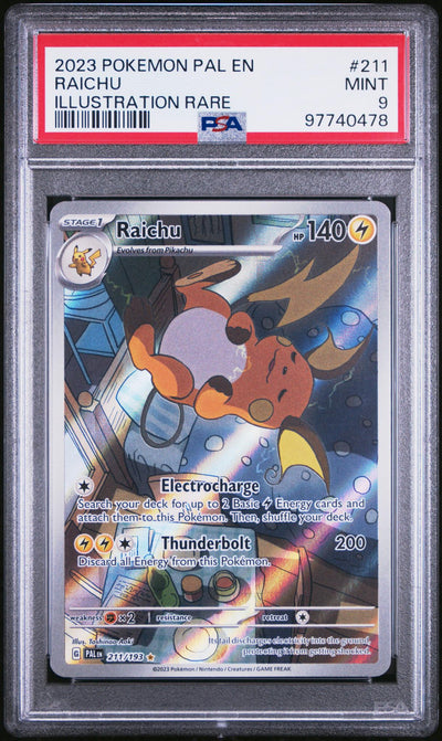 2023 Pokemon Scarlet and Violet Paldea Evolved Illustration Rare Raichu #211 PSA 9
