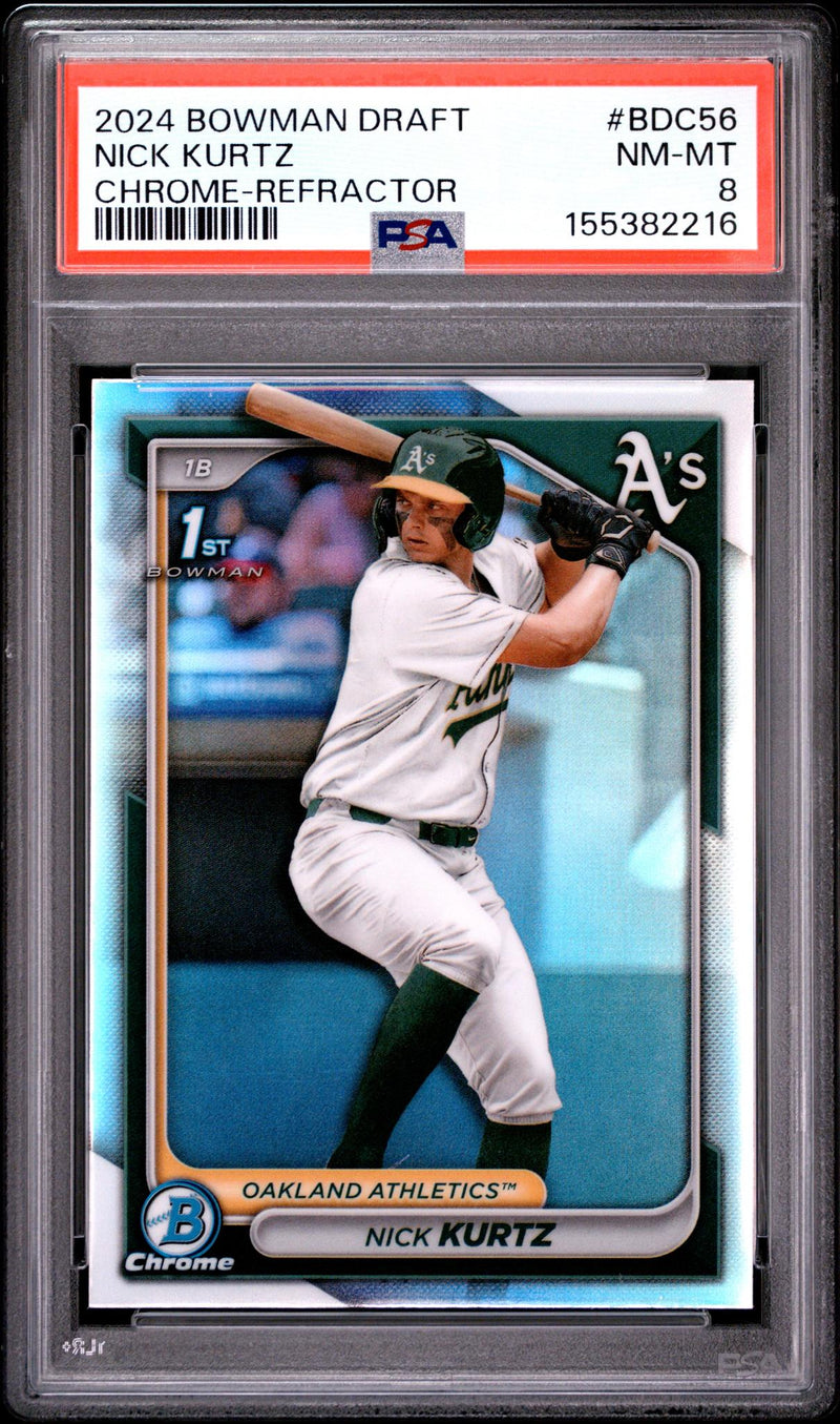 2024 Bowman Draft Chrome Refractor Nick Kurtz #BDC56 PSA 8