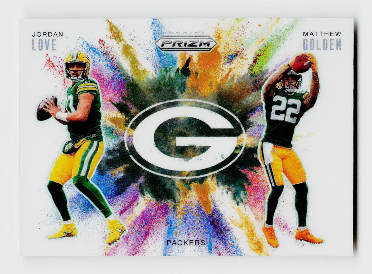 2025 Panini Prizm #1 Jordan Love/Matthew Golden Dual Color Blast SSP