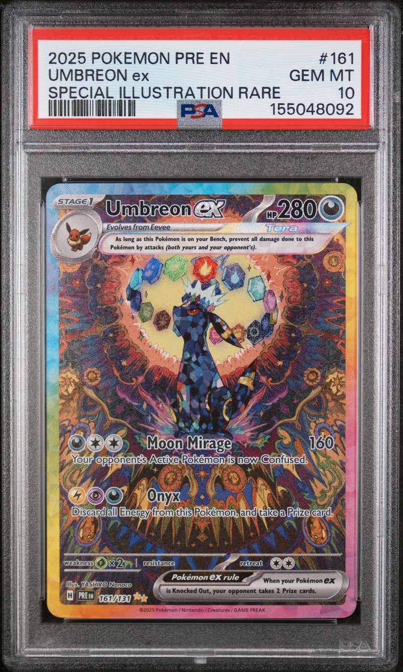 2025 Pokemon Scarlet and Violet Prismatic Evolutions Special Illustration Rare Umbreon Ex #161 PSA 10