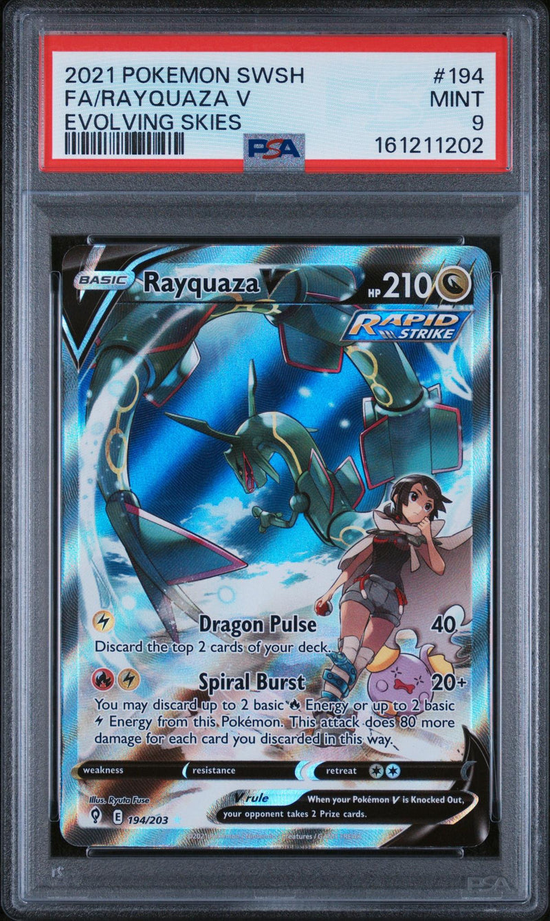 2021 Pokemon Sword and Shield Evolving Skies Rayquaza V #194 PSA 9
