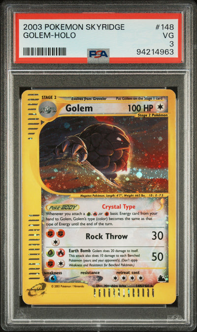 2003 Pokemon Skyridge Holo Golem #148 PSA 3