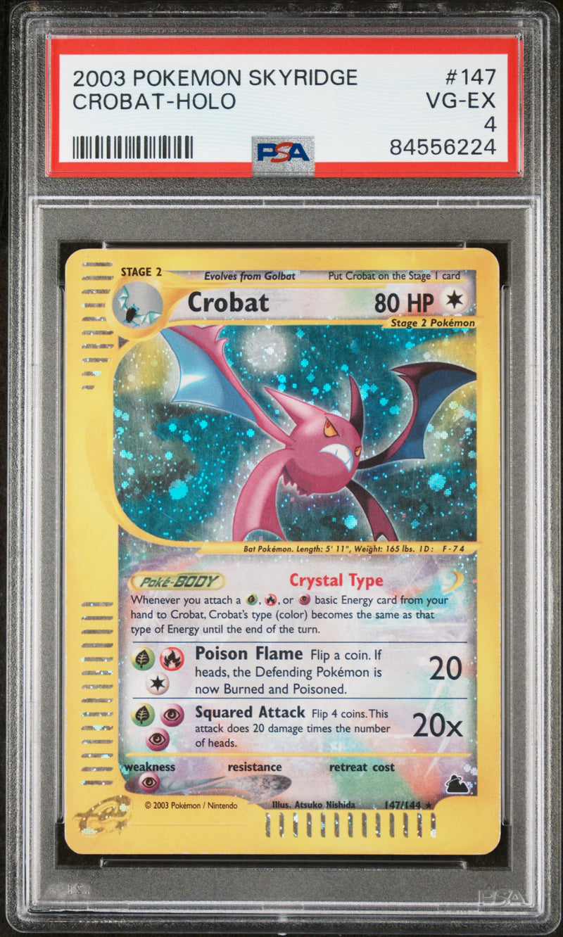 2003 Pokemon Skyridge Holo Crobat #147 PSA 4