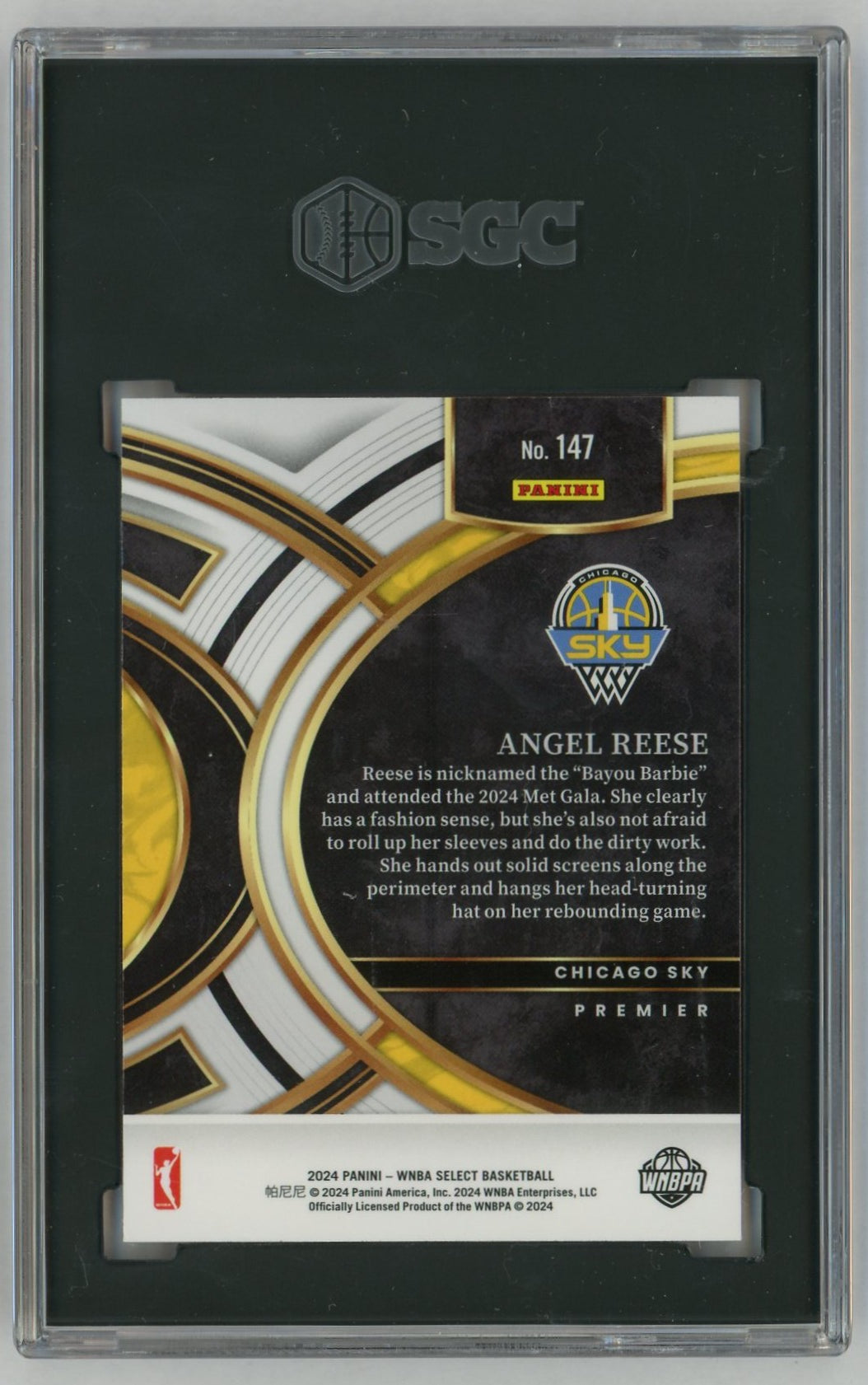 2024 Select WNBA #147 Angel Reese Rookie RC Premier Level SGC 10