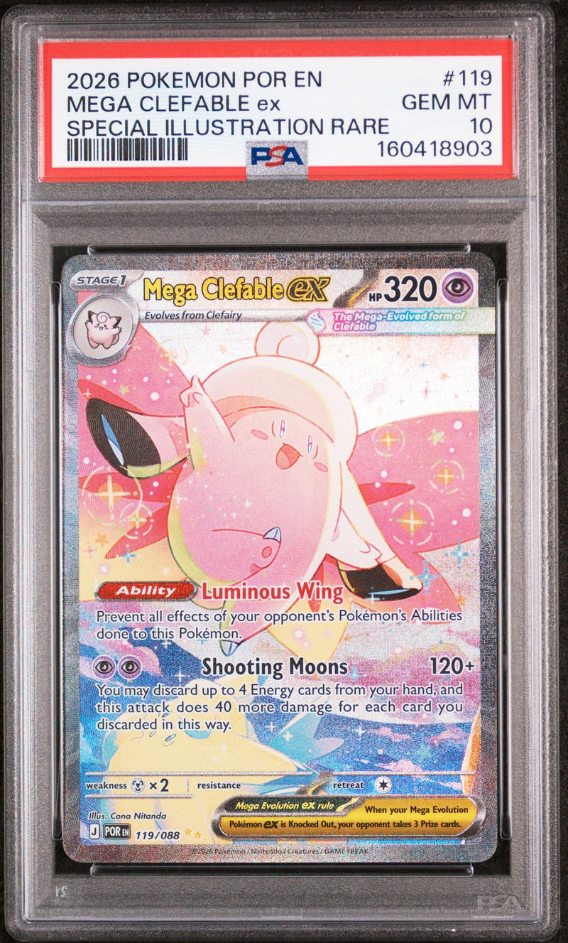 2026 Pokemon Perfect Order Special Illustration Rare Mega Clefable Ex #119 PSA 10